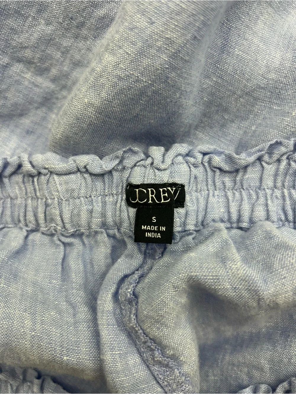 Light Blue Elastic Waist Linen Pants J Crew